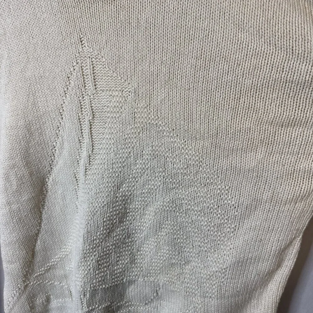 Vintage 1980s‎ Eddie Bauer Cream Sailboat Knit Sweater Made in USA NWT Sz S